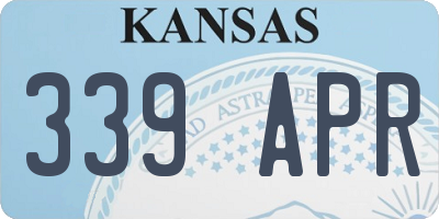 KS license plate 339APR