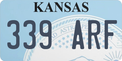 KS license plate 339ARF