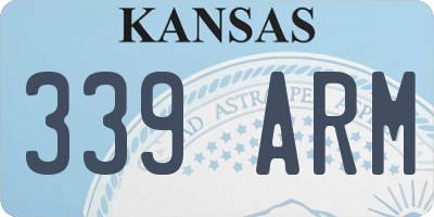 KS license plate 339ARM