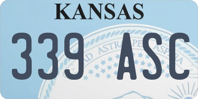 KS license plate 339ASC