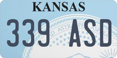 KS license plate 339ASD