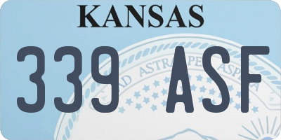 KS license plate 339ASF