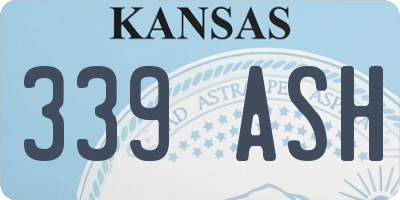 KS license plate 339ASH