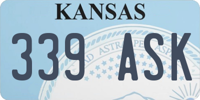 KS license plate 339ASK