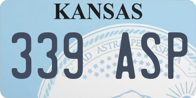 KS license plate 339ASP