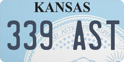 KS license plate 339AST