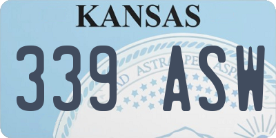 KS license plate 339ASW
