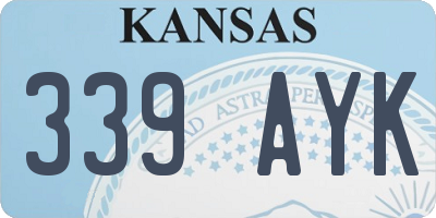 KS license plate 339AYK