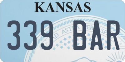 KS license plate 339BAR