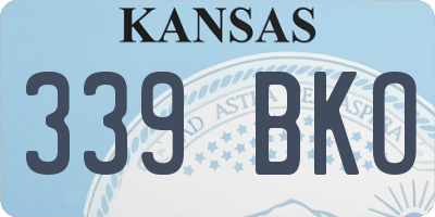 KS license plate 339BKO