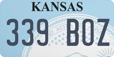 KS license plate 339BOZ
