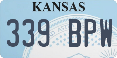 KS license plate 339BPW