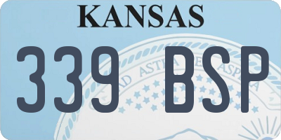 KS license plate 339BSP