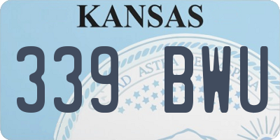 KS license plate 339BWU