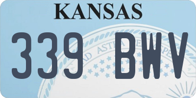 KS license plate 339BWV