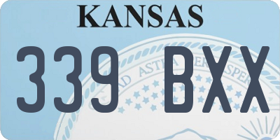 KS license plate 339BXX