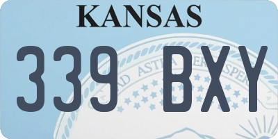 KS license plate 339BXY