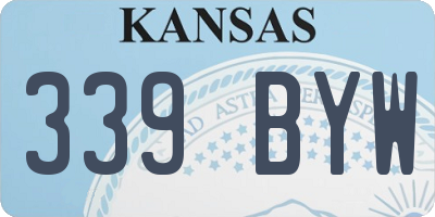 KS license plate 339BYW