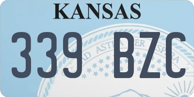 KS license plate 339BZC