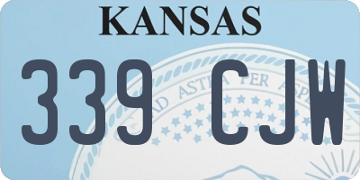 KS license plate 339CJW