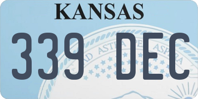 KS license plate 339DEC