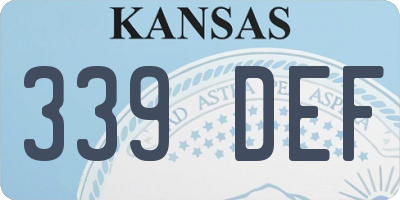 KS license plate 339DEF