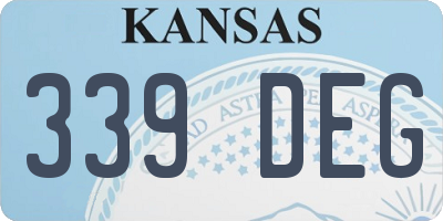 KS license plate 339DEG
