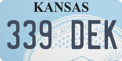 KS license plate 339DEK