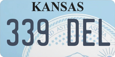 KS license plate 339DEL