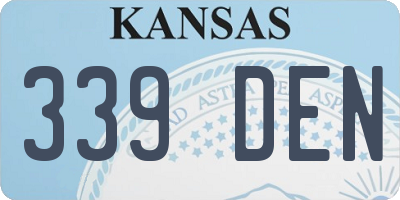 KS license plate 339DEN