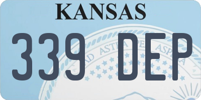 KS license plate 339DEP