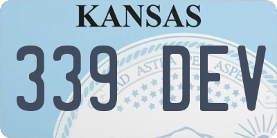 KS license plate 339DEV