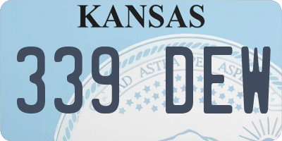 KS license plate 339DEW