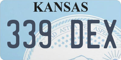 KS license plate 339DEX