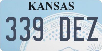KS license plate 339DEZ