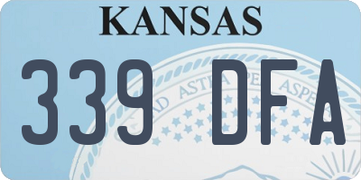 KS license plate 339DFA