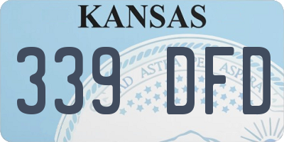 KS license plate 339DFD