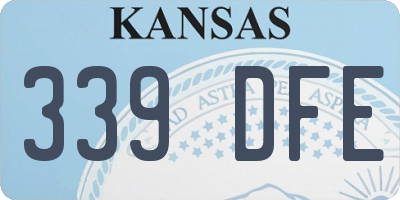 KS license plate 339DFE
