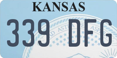 KS license plate 339DFG