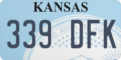 KS license plate 339DFK