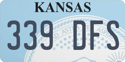 KS license plate 339DFS