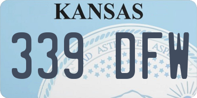 KS license plate 339DFW