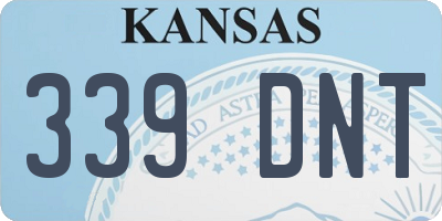 KS license plate 339DNT