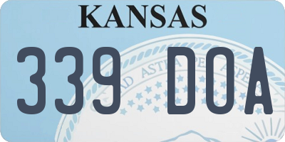 KS license plate 339DOA