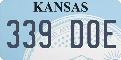 KS license plate 339DOE