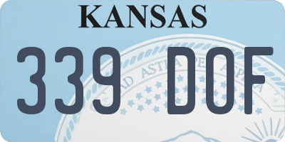 KS license plate 339DOF