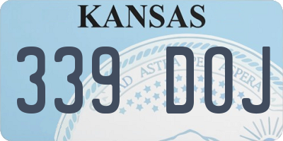 KS license plate 339DOJ