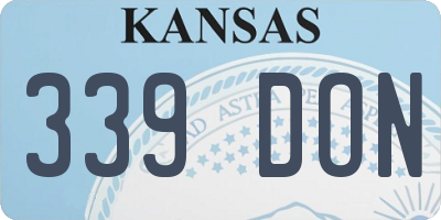 KS license plate 339DON