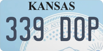 KS license plate 339DOP