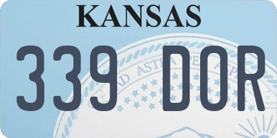 KS license plate 339DOR